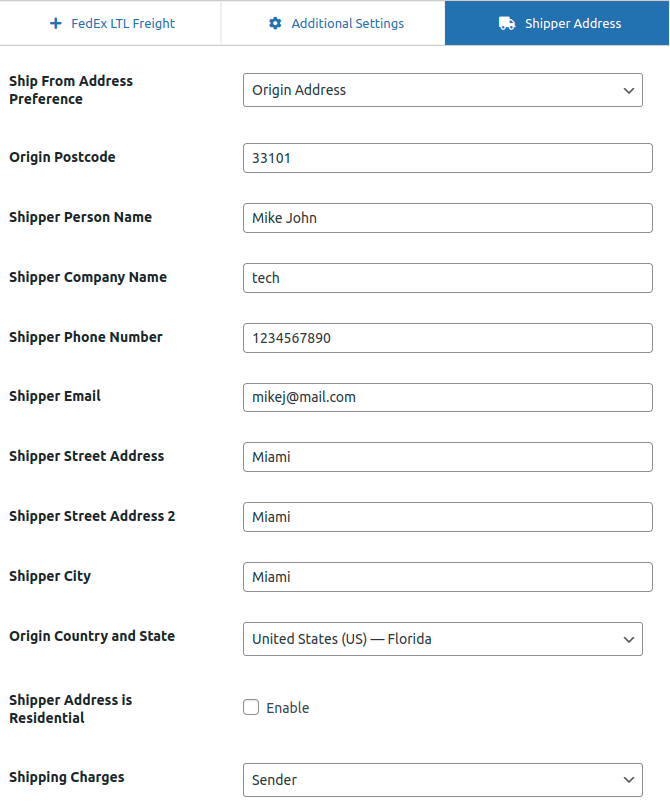 WooCommerce FedEx Shipping Settings