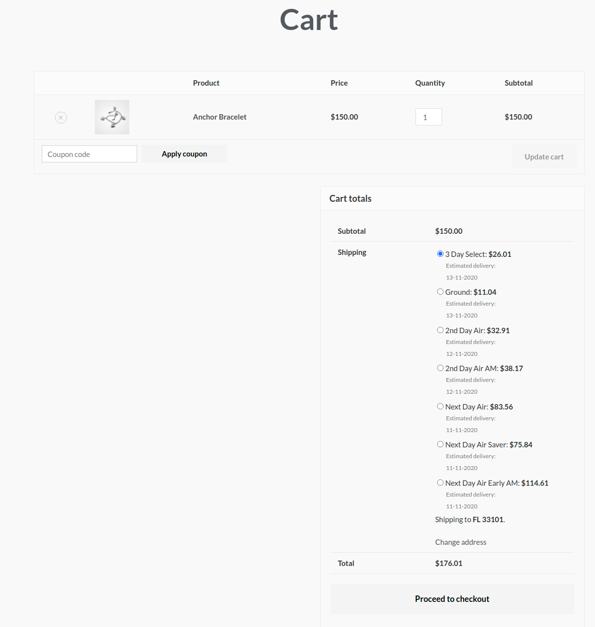 UPS Shipping Cart Label