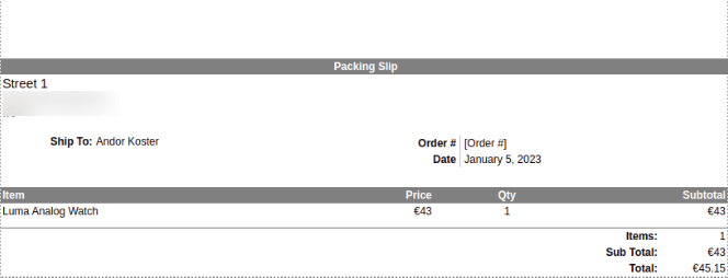 StockUpp Inventory Packaging Slip