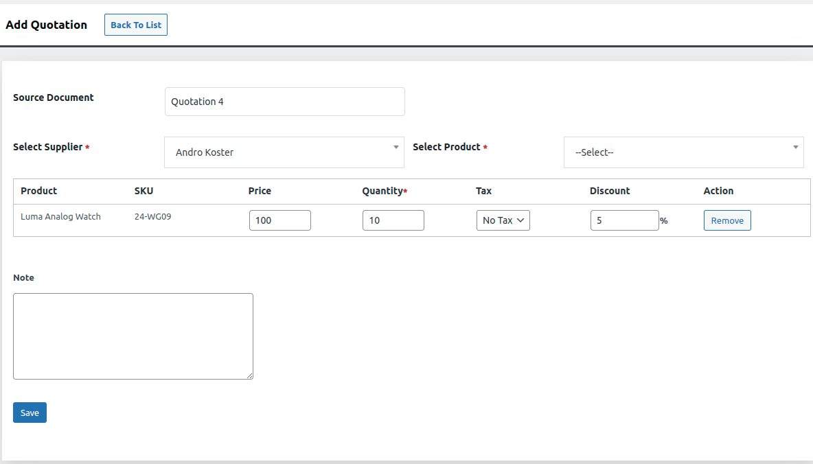 StockUpp Inventory Quotations