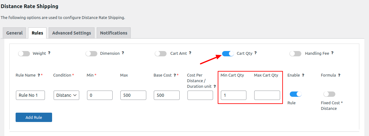 Distance Rate Shipping Rules