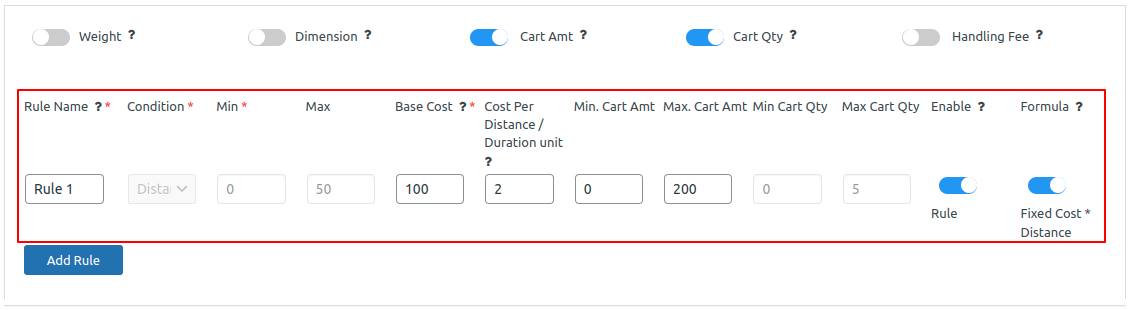 Shipping Working Example