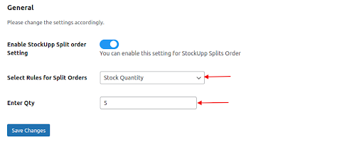StockUpp Split Order Rules