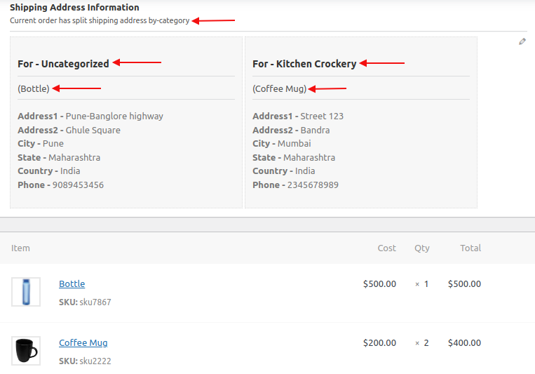 WooCommerce Split Shipping Address Workflow