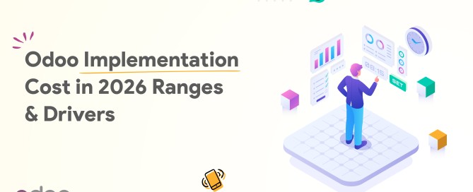 Odoo implementation cost breakdown by business size showing small, mid-market and enterprise price ranges