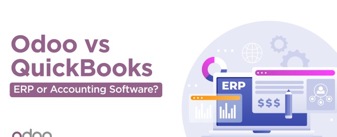 Odoo vs QuickBooks comparison showing full ERP scope against accounting-only software